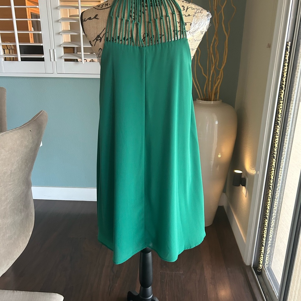 Lulu's Emerald Green Halter Swing Mini Dress - Picture 4 of 5